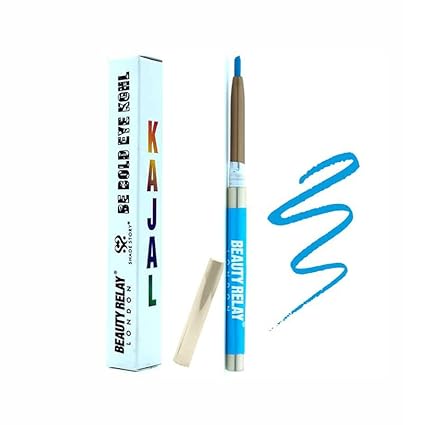 BEAUTYRELAY LONDON Shade Story Be Bold Eye Kohl Kajal 24hrs Long Stay, Smudgeproof, Fadeproof, (12 Shades) Infused With Almond Oil, Sandalwood Oil (Aqua)