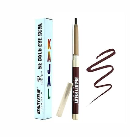 BEAUTYRELAY LONDON Shade Story Be Bold Eye Kohl Kajal 24hrs Long Stay, Smudgeproof, Fadeproof, (12 Shades) Infused With Almond Oil, Sandalwood Oil (Metallic Plum)