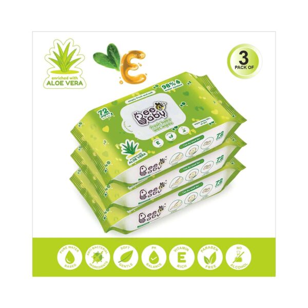 Beebaby Fresh Baby Wet Wipes - Pack of 3 - Beebaby
