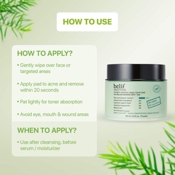 Belif Problem Solution Vegan Toner Pad (150 g) - Belif