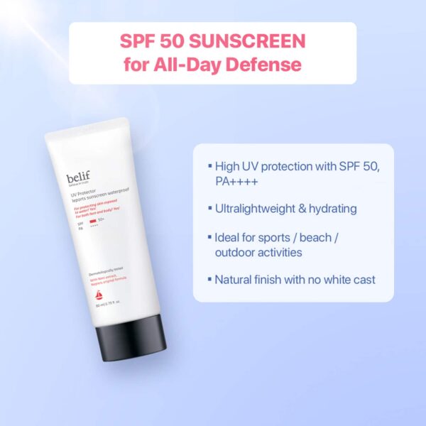 Belif UV Protector Leports Sunscreen (80 ml) - Belif