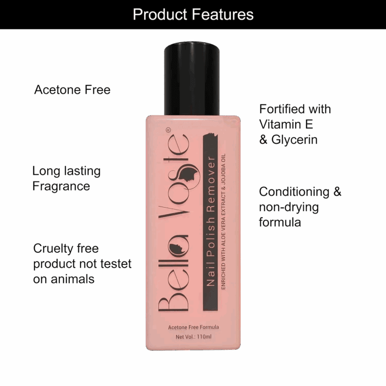 Bella Voste Nail Paint Remover Enriched with ALOE VERA EXTRACT & JOJOBA Oil, Acetone Free SPA (02) (110ml) - Bella Voste