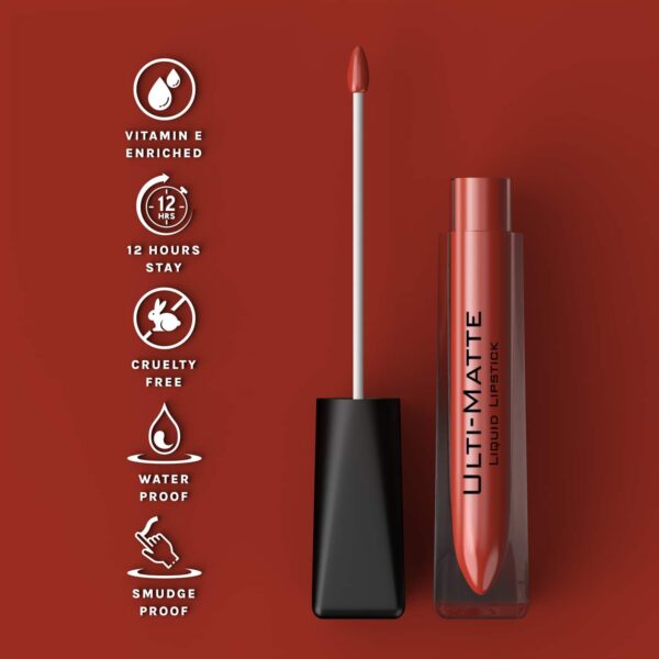 Bella Voste Ulti-Matte Liquid Lipstick Electric Red (12) (3.7ml) - Bella Voste