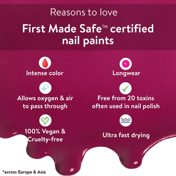 Belora Paris Breathable Made Safe Longstay Nail Polish - 13 Ruby Fun (8ml) - Belora Paris