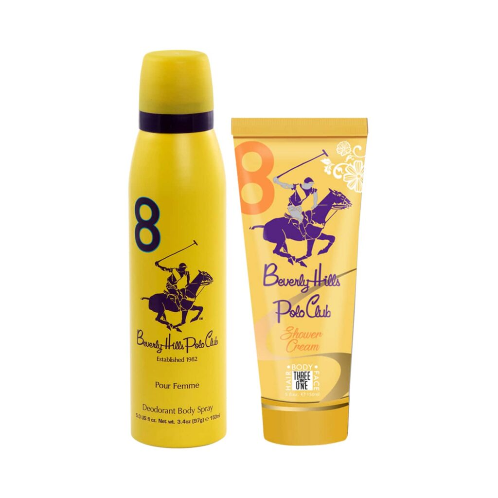BEVERLY HILLS POLO CLUB No.8 Body Mist & Shower Cream Gift Set (2Pcs) - BEVERLY HILLS POLO CLUB
