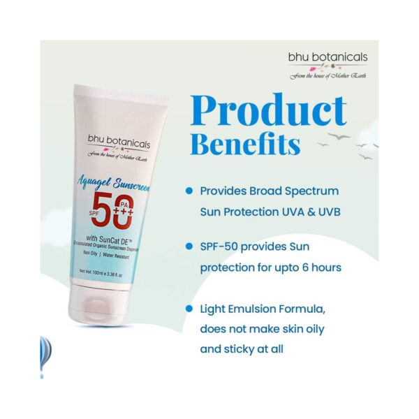 Bhu Botanicals Aquagel Sunscreen SPF 50 PA+++ (100ml) - Bhu Botanicals