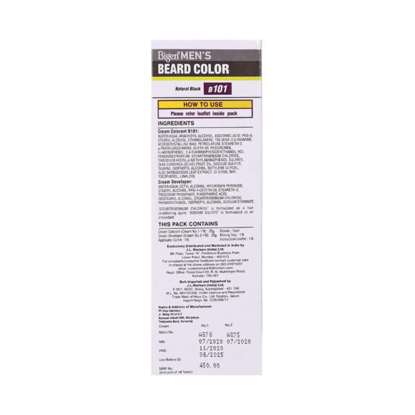 Bigen Men's Beard Color - B101 Natural Black (40g) - Bigen