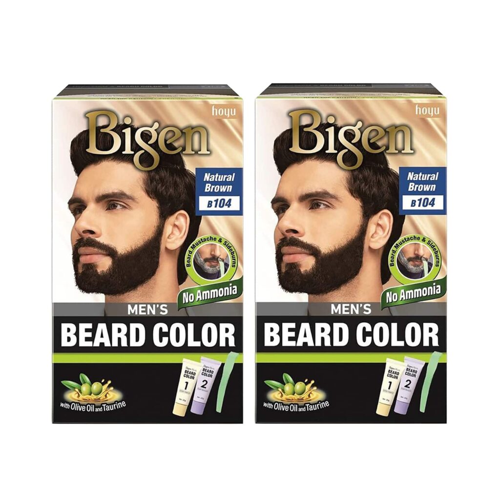 Bigen Men's Beard Color - B104 Natural Brown Pack of 2 Combo (40 g + 40 g) - Bigen