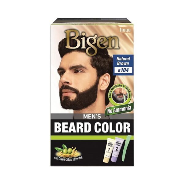 Bigen Men's Beard Color - B104 Natural Brown Pack of 2 Combo (40 g + 40 g) - Bigen