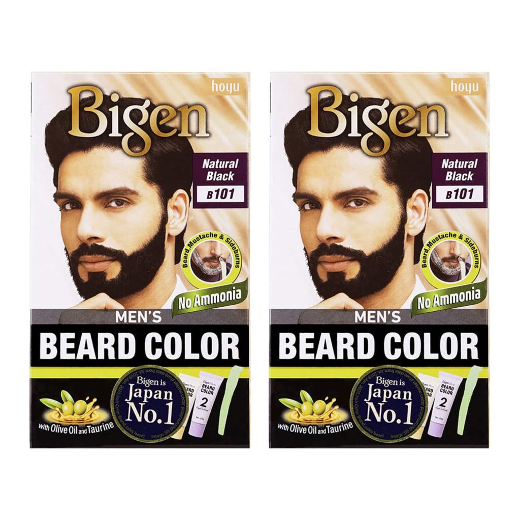 Bigen Men'S Beard Color No Ammonia Natural Black B101 (40 g) (Pack Of 2) Combo - Bigen