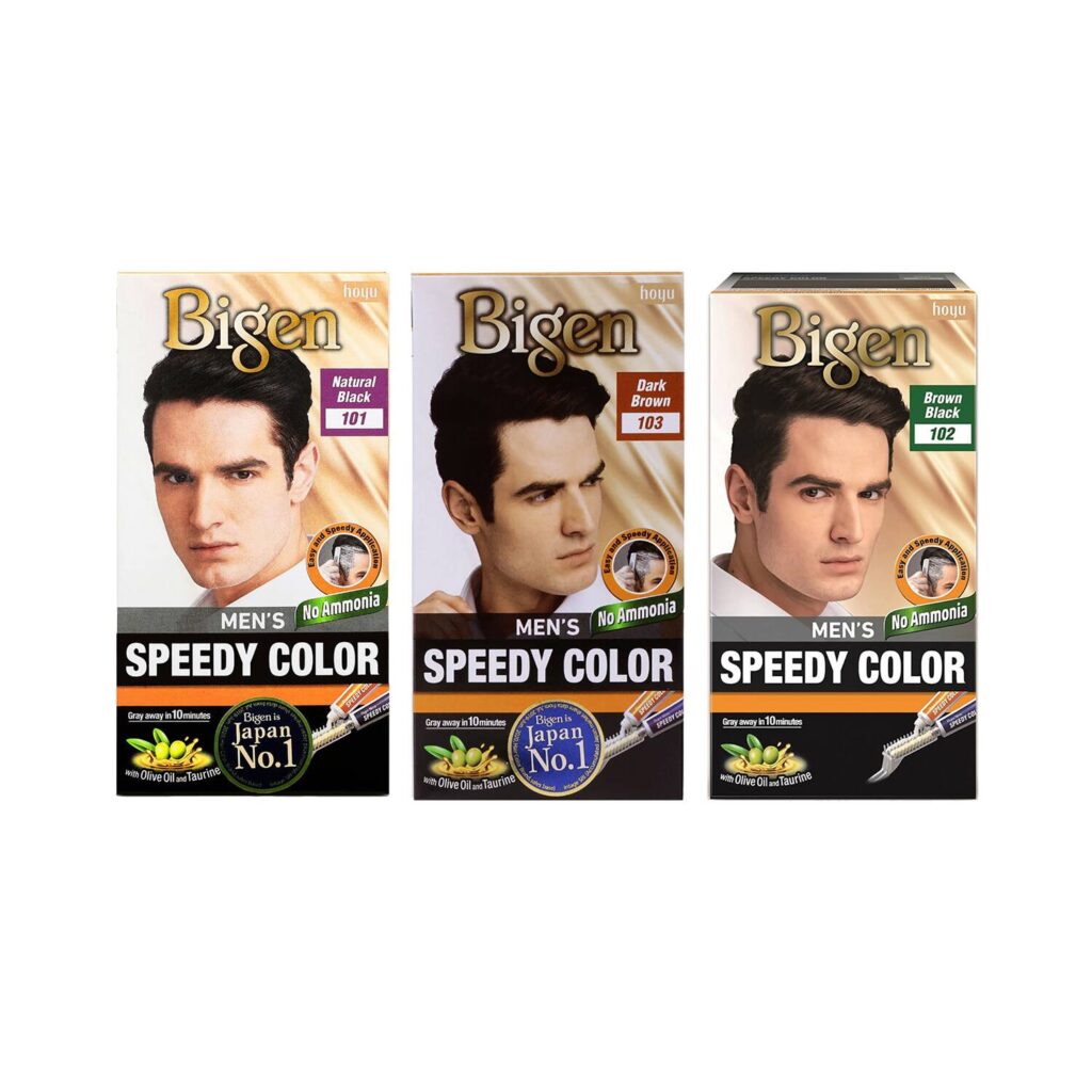 Bigen Men's Speedy 102 (80 g), Natural Black 101 (80 g) & Dark Brown 103 (80 g) Combo - Bigen
