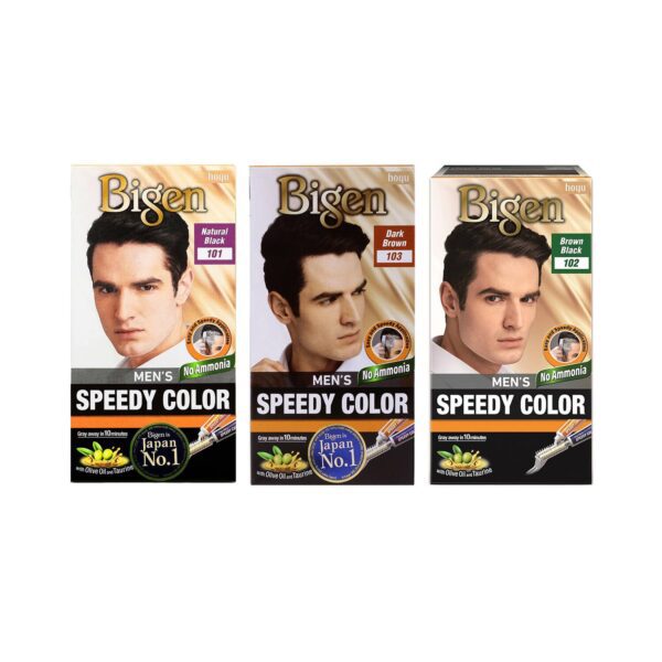 Bigen Men's Speedy 102 (80 g), Natural Black 101 (80 g) & Dark Brown 103 (80 g) Combo - Bigen