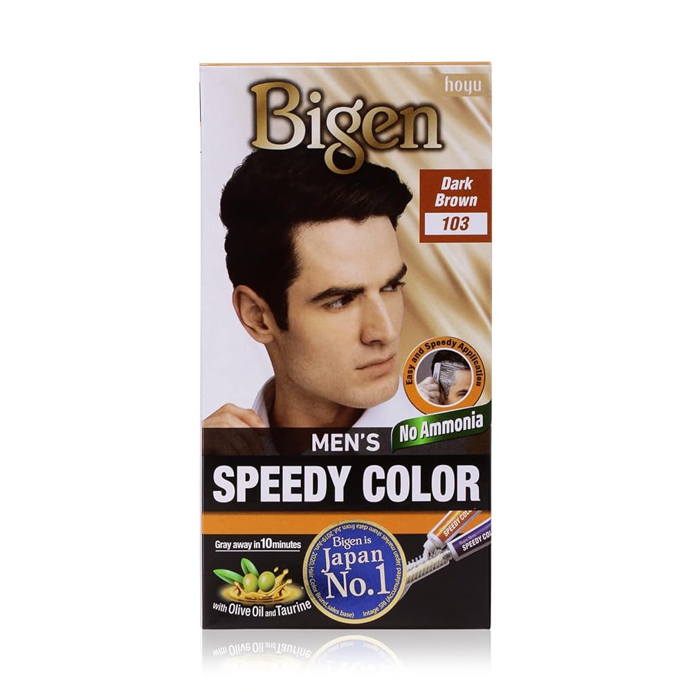 Bigen Men's Speedy Color, Hair Color, 80g - Dark Brown 103 (Pack of 1)