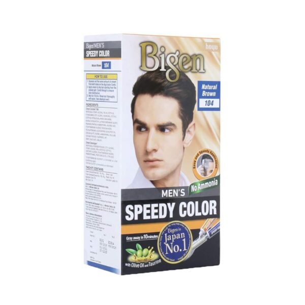 Bigen Men's Speedy Hair Color - 104 Natural Brown (80g) - Bigen