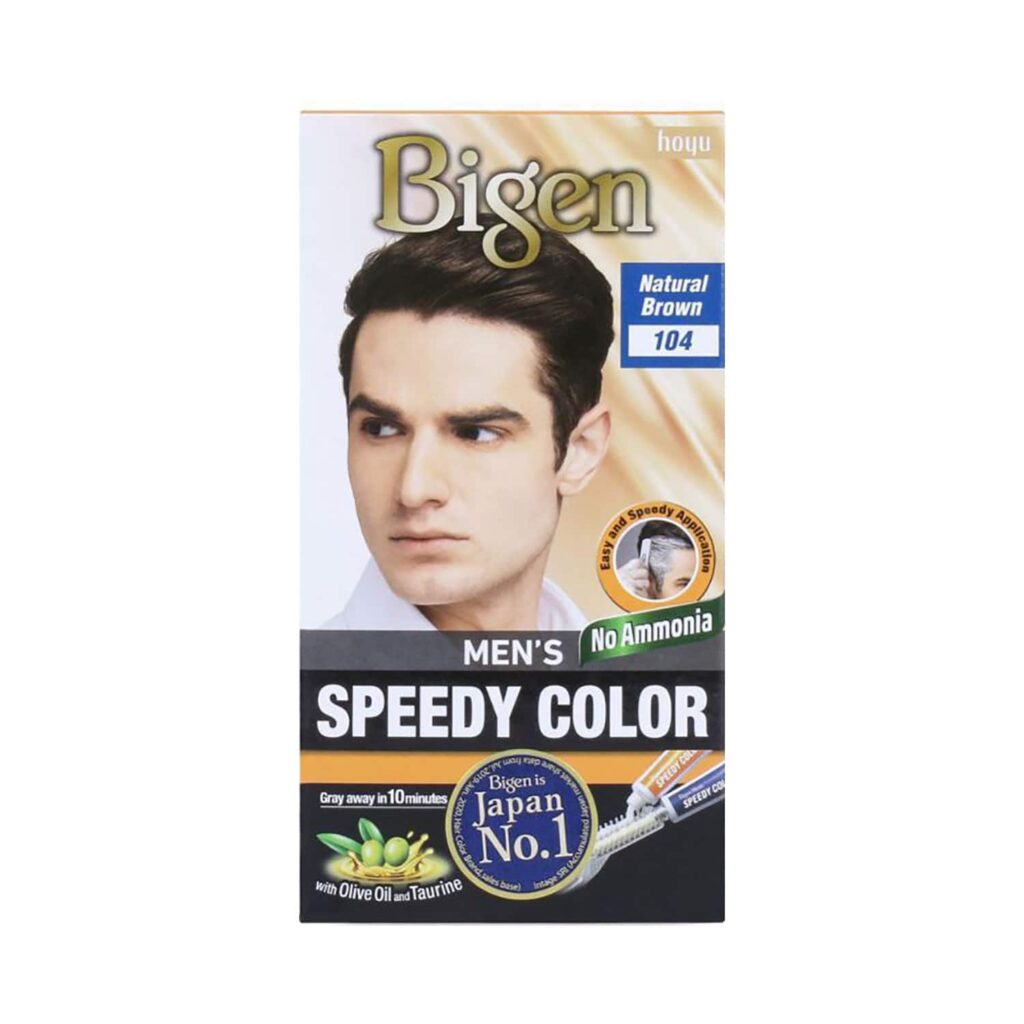 Bigen Men's Speedy Hair Color - 104 Natural Brown (80g) - Bigen