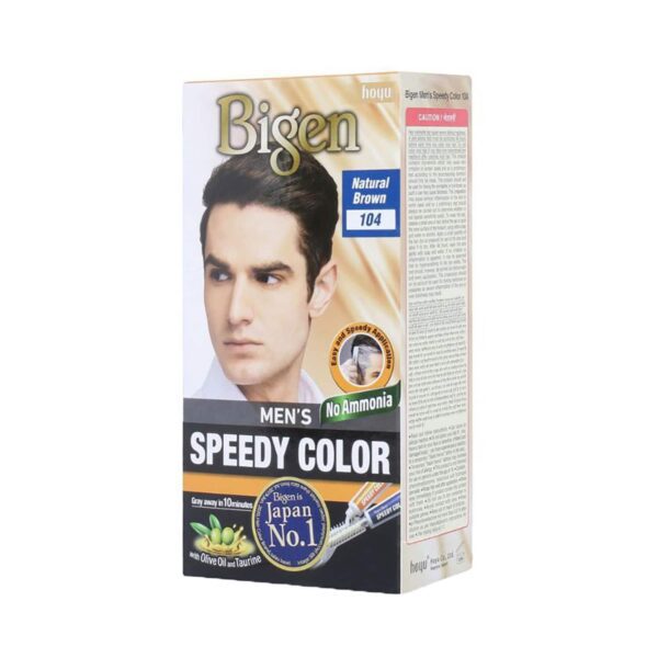 Bigen Men's Speedy Hair Color - 104 Natural Brown (80g) - Bigen