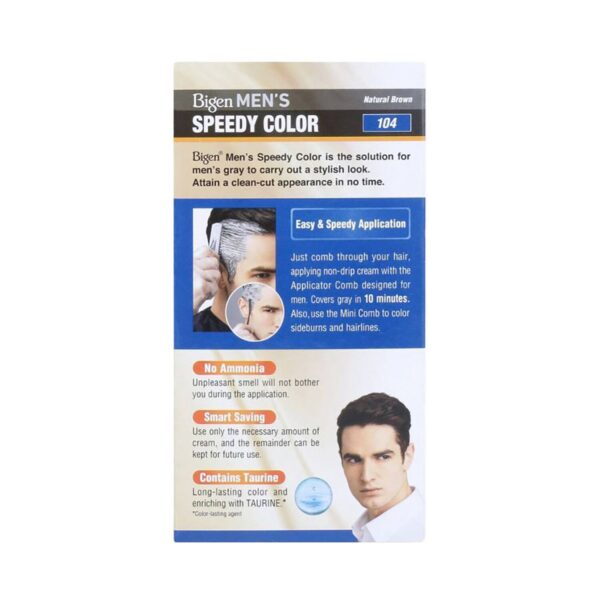 Bigen Men's Speedy Hair Color - 104 Natural Brown (80g) - Bigen