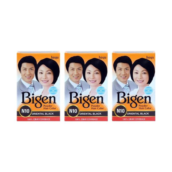 Bigen Powder Hair Color - N10 Oriental Black (3Pcs) - Bigen