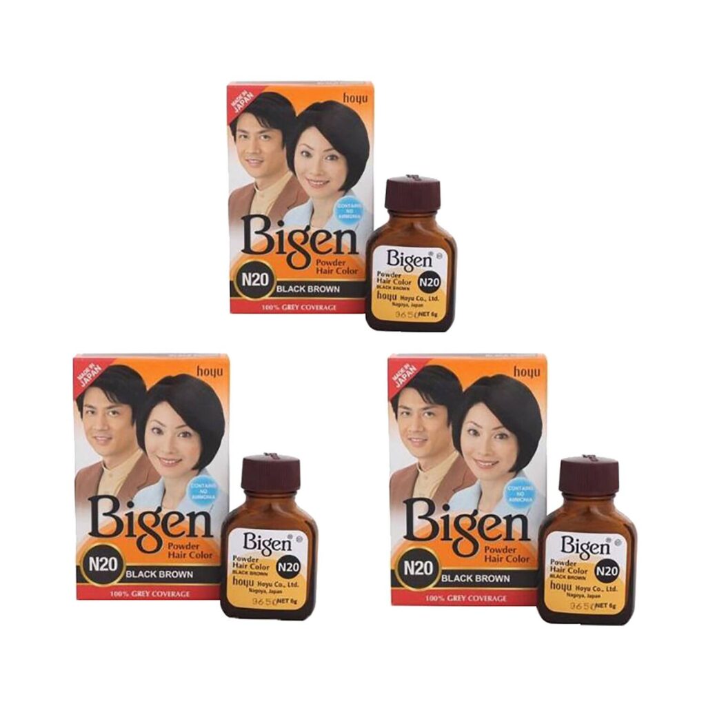Bigen Powder Hair Color - N20 Black Brown (3Pcs) - Bigen