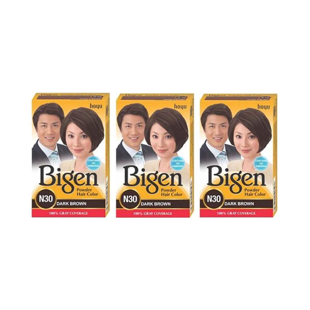 Bigen Powder Hair Color - N30 Dark Brown (3Pcs) - Bigen