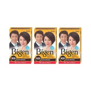 Bigen Powder Hair Color - N30 Dark Brown (3Pcs) - Bigen