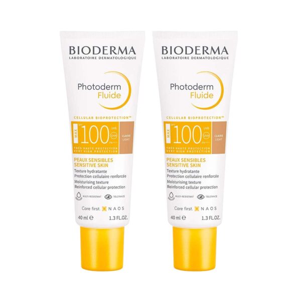 Bioderma Photoderm Aquafluide Sunscreen SPF 100 + Claire UVA Protection (40 ml x 2) Pack of 2 Combo - Bioderma