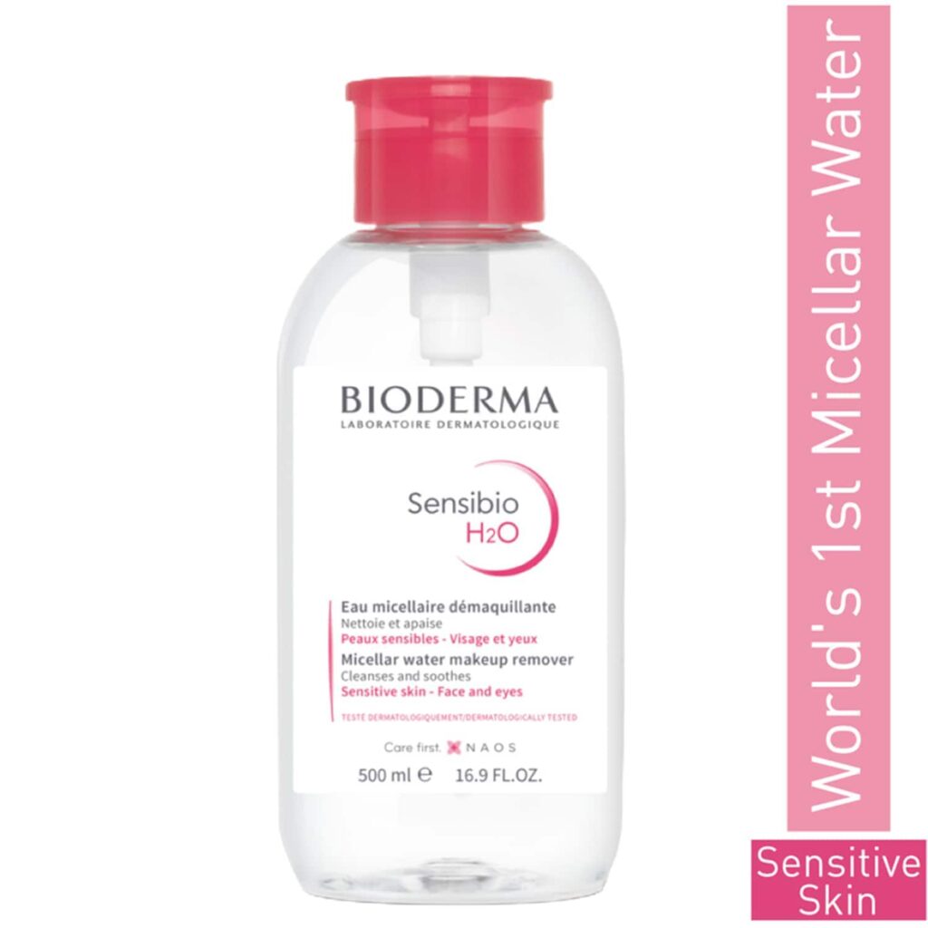 Bioderma Sensibio H2O Micellar Water Sensitive Skin Makeup Remover Pump Bottle (500ml) - Bioderma