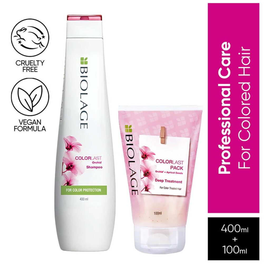 Biolage Colorlast Shampoo & Deep Treatment Pack for Protection to Color Treated Hair (400 ml+100 ml) - Biolage