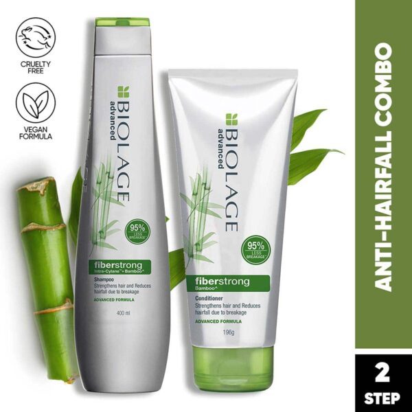 Biolage Fiberstrong Shampoo & Conditioner Combo, 12x Strength in Weak, Fragile Hair (400 ml + 196 g) - Biolage