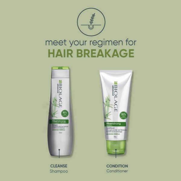Biolage Fiberstrong Shampoo & Conditioner Combo, 12x Strength in Weak, Fragile Hair (400 ml + 196 g) - Biolage