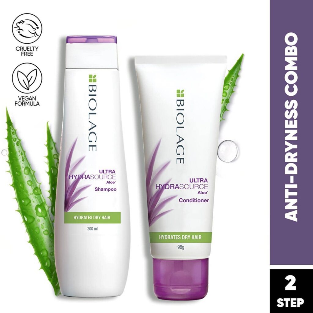 Biolage Hydrasource Shampoo & Conditioner Combo Enriched with Aloe for Dry Hair (200 ml + 98 g) - Biolage