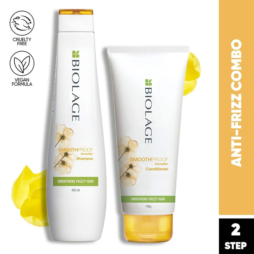 Biolage Smoothproof Vegan Shampoo and Conditioner Combo for Frizz-Free Hair (400 ml + 196 g) - Biolage