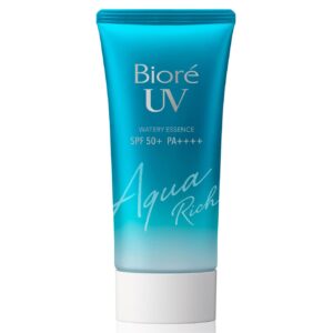 BIORÉ Kao Biore Japan Aqua Rich Watery Essence Sunblock Sunscreen For All Skin Type Blue Spf50+ Pa+++ | 70 Gm