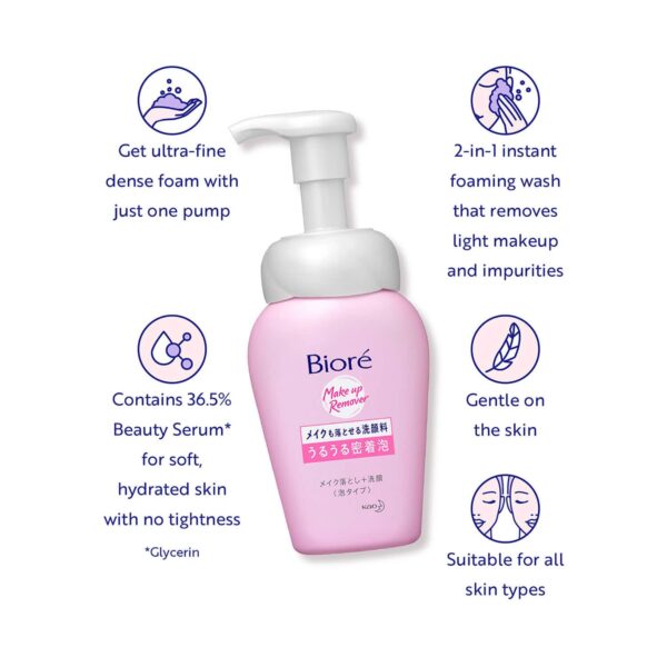 Biore Makeup Remover Cleansing Wash Foam (160ml) - Biore