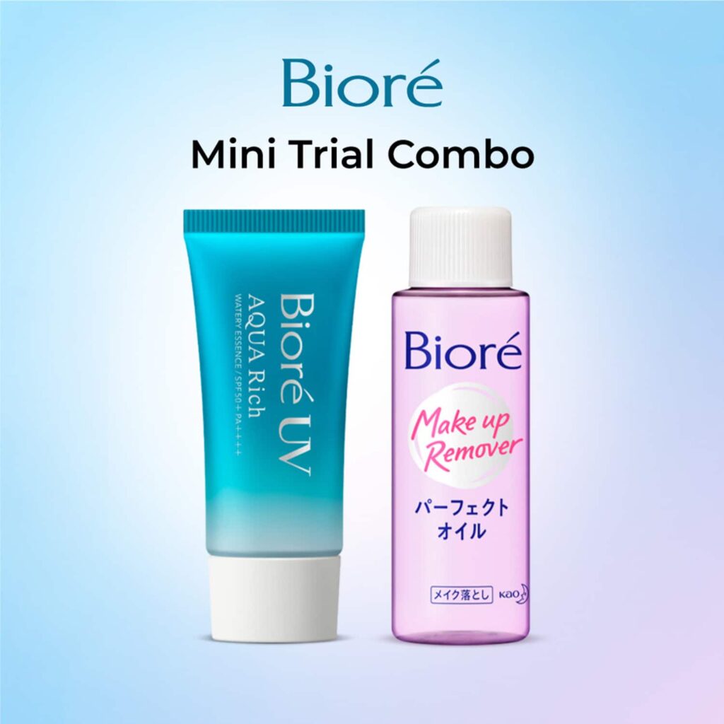 Biore Uv Aqua Rich Sunscreen SPF 50+ Pa++++ (15 g)and Makeup Remover Cleansing Oil (50 ml) Combo - Biore