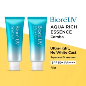Biore UV Aqua Rich Watery Essence Sunscreen SPF 50+ Pa++++ Pack of 2 Combo ( 70 g each) - Biore