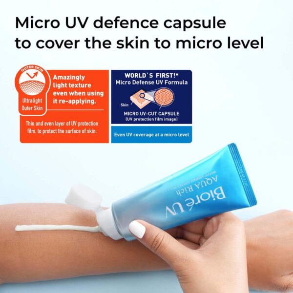 Biore UV Aqua Rich Watery Essence Sunscreen SPF 50+ Pa++++ Pack of 2 Combo ( 70 g each) - Biore
