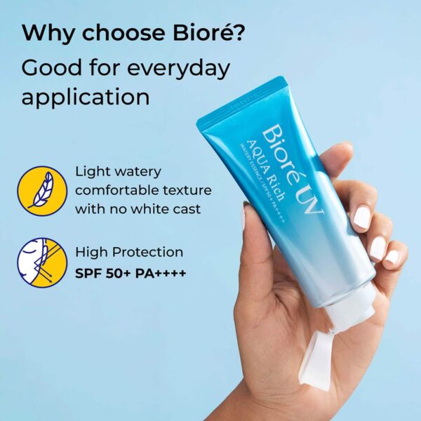 Biore Uv Aqua Rich Watery Essence Sunscreen With SPF 50+ PA++++ (70g) - Biore