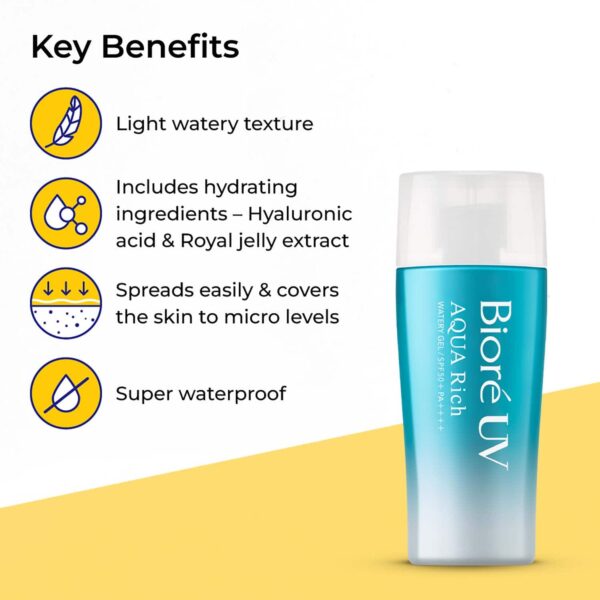 Biore Uv Aqua Rich Watery Gel Sunscreen With SPF 50+ PA++++ (70g) - Biore