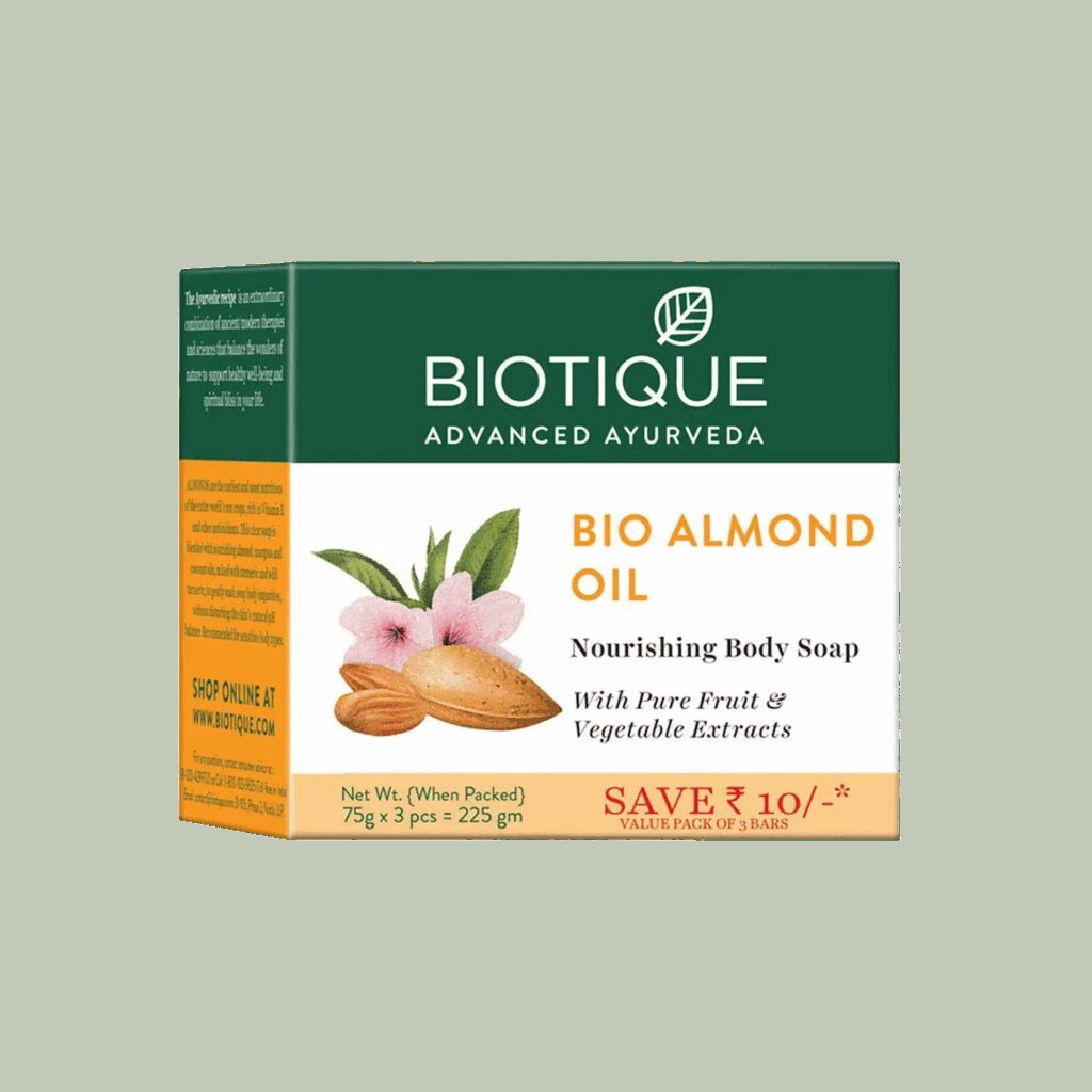 Biotique Bio Almond Oil Nourishing Body Soap - (3 Pcs) - Biotique