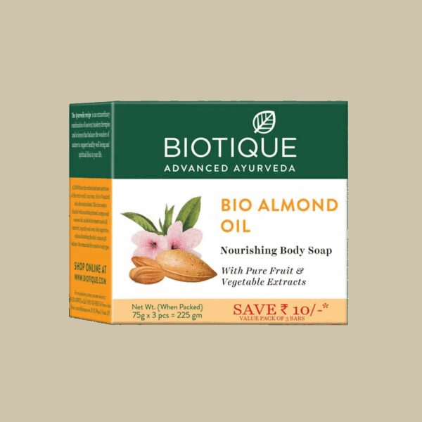Biotique Bio Almond Oil Nourishing Body Soap - (3 Pcs) - Biotique