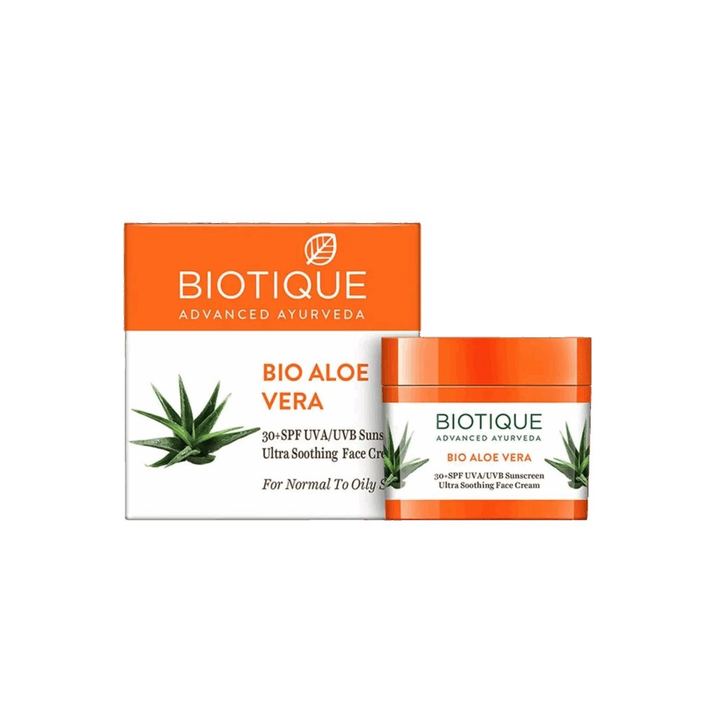 Biotique Bio Aloe Vera SPF 30+ UVA/UVB PA++ Sunscreen Ultra Soothing Face Cream (50g) - Biotique