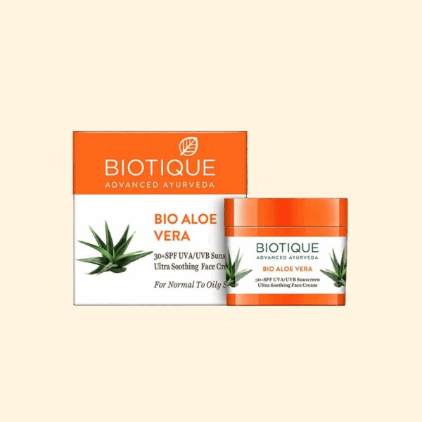 Biotique Bio Aloe Vera SPF 30+ UVA/UVB PA++ Sunscreen Ultra Soothing Face Cream (50g) - Biotique