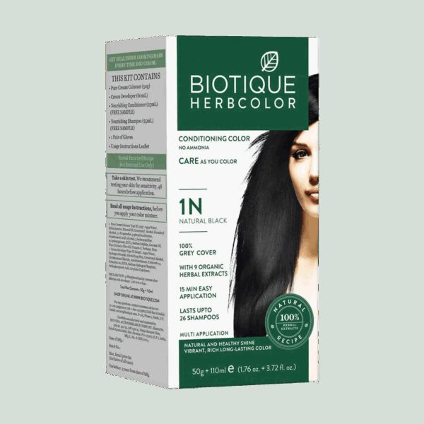 Biotique Bio Herbcolor Hair Color - 1N Natural Black (50g+110ml) - Biotique