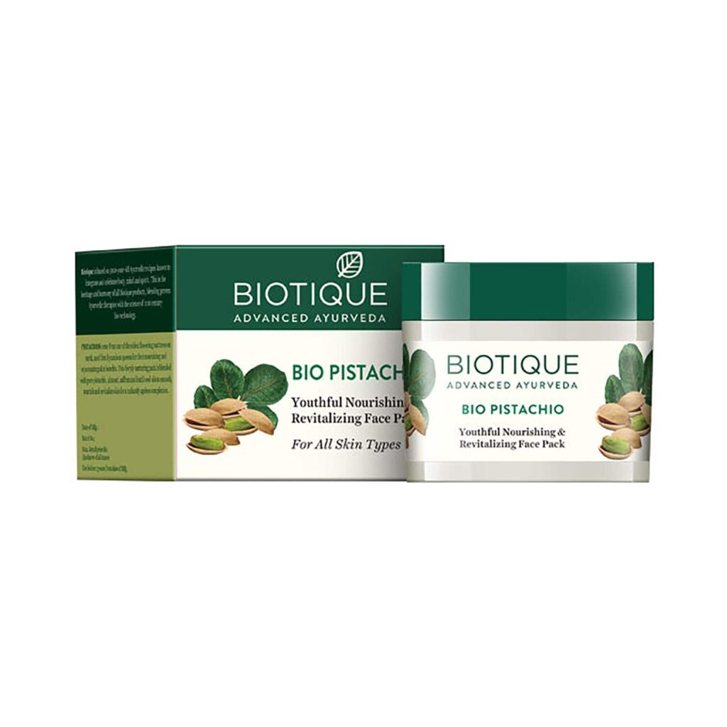 Biotique Bio Pistachio Youthful Nourishing & Revitalizing Face Pack (50g) - Biotique