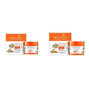 Biotique Bio Sandalwood Sunscreen Ultra Soothing Face Lotion, SPF 50+, 50ml and Biotique Bio Sandalwood Face & Body Sun Cream Spf 50 Uva/Uvb Sunscreen For All Skin Types In The Sun