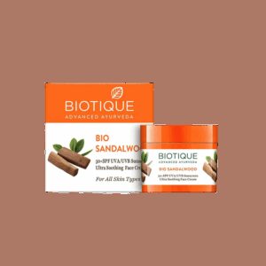 Biotique Bio Sandalwood UVB SPF 50+ / UVA PA+++ Sunscreen Ultra Soothing Lotion - (50ml) - Biotique