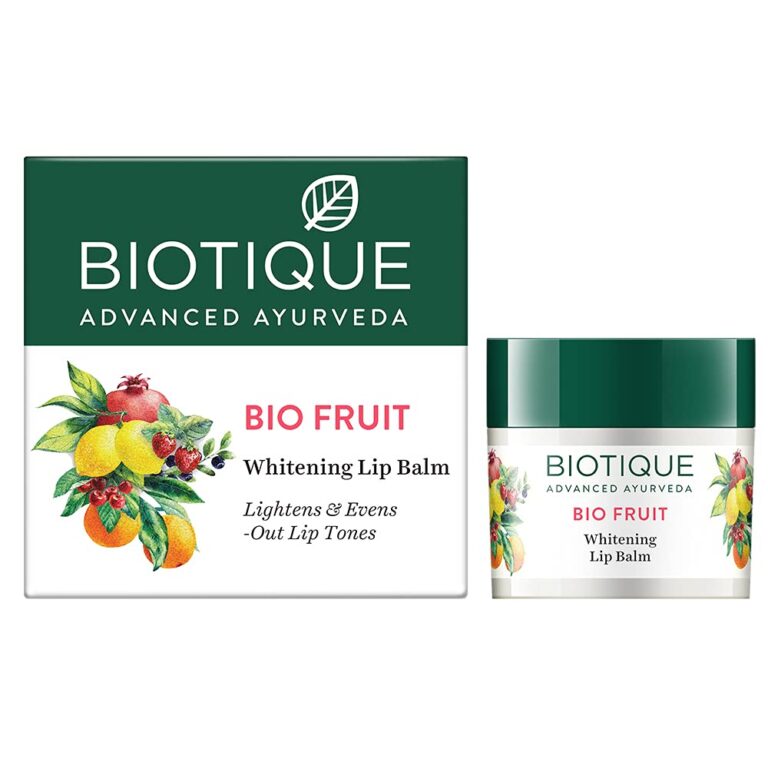 Biotique Fruit Whitening/Brightening Lip Balm | Hydrated and Nourishing Lips| Visibly Lighter Lips | Evens Out Lip Tone | De-pigmentation Balm |100% Botanical Extracts| All Skin...