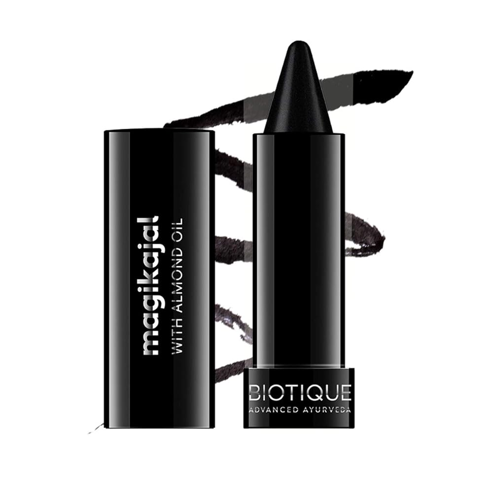 Biotique Natural Finish Makeup Magikajal pencil, Intense Black 010, 3G