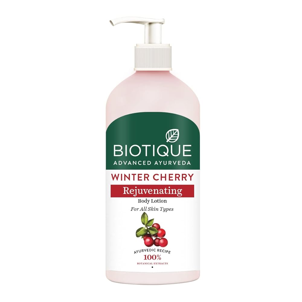 Biotique Winter Cherry Rejuvenating Body Lotion | Moisturizes and Hydrates the Skin | Prevents Ageing, Wrinkles and Dark Spots| 100% Botanical Extracts| Suitable for All Skin...